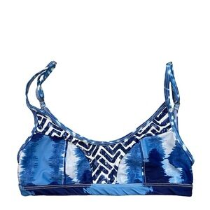 Tallow swim bikini top patterned blue